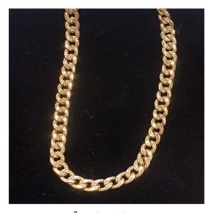 14K Curb Cuban Link 22” Chain Estate Gold Chain Necklace 7mm in Box